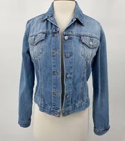Vintage 90s Levis Denim Jean Jacket Button Down Pockets Collared Womens Medium