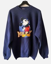 Vintage Hanes Women’s XL Disney Mickey Mouse Crew Neck Sweatshirt Navy Blue