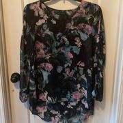 Investments Long Sleeve Floral Blouse