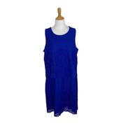 Charter Club Royal Blue Lace Peplum Style Dress. Size 1X.