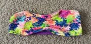 Tie dye lace multicolor strapless bandeau never worn