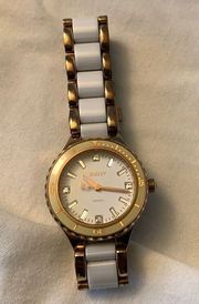 DKNY porcelain white/gold watch authentic