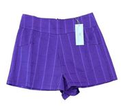 Never A Wallflower Purple Checked High Waisted Shorts Women’s Size XS