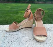 Tan Leather Wedge heels