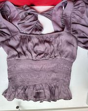 Super Cute  Purple Silk Long Sleeve