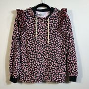 Sandy Liang Target Collab Black Pink Floral Sweatshirt Hoodie Women XS