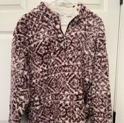 Purple Aztec print sherpa pullover