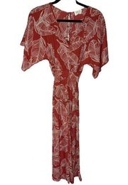 Sienna Sky Red & White Tropical Palm Jumpsuit Women's Size: XS