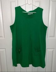 Susan graver green sleeveless mini dress. Size 2X