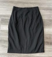 Elie Tahari Black Pencil Skirt Size 8 Lined Zip R4