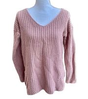 Dusty Rose woven knit Sweater