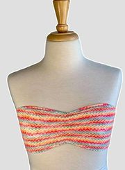 Victoria’s Secret PINK Lace Bandeau Bra Neon Chevron Womens Top Elastic Sz Small