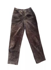 Vintage  Pants Womens 6 Brown Leather Ladies Casual Thick