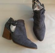 Carlos by  West Gray Block Heel Booties Shoes size 8