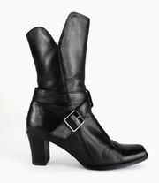 ✦ Black Leather Heeled Boots