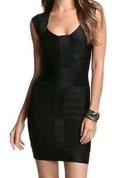 French Connection Bandage Bodycon Dress Zip Up Black 6