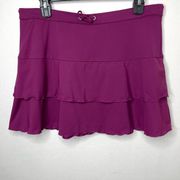 Athleta Flirt Tiered Swim Skirt Coverup (Raspberry) - Large