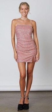 Cotton Candy LA Pink Sequin Straight Mini / L