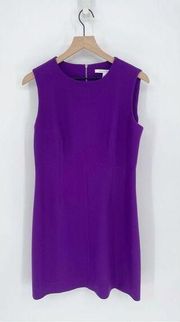 Diane Von Furstenberg Carrie Sleeveless Sheath Dress in Chrome Purple Women's 12