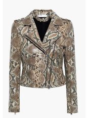 IRO Luiga Snake-Effect Leather Biker Jacket