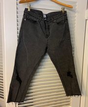 31 Black Distressed Capris Cropped Pant