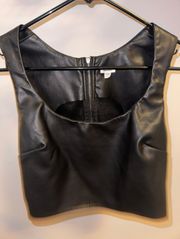 faux leather top