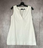 New York & Company Stretch | White Sleeveless V-Neck Tunic Tank | Size Medium