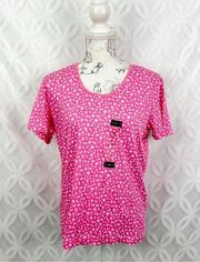 Liz Claiborne Sport Womens SIze M Pink Floral Tee NWT