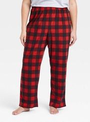 WONDERSHOP At Target Women's Plaid Fleece Pajama Pants 2X RED