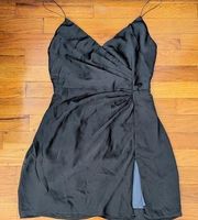 NWT  Gray Silky Wrap Dress Size Medium