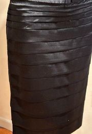 Beautiful Elegant Black Ruffled midi Skirt Zip On Side …