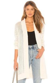 Lovers + Friends Womens XXS Lets Get Cozy Cardigan Sweater Chunky Crochet Cream