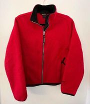 Vintage Woolrich Medium Red Nordic Wool‎ Zippered Jacket