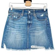 American Eagle  Womens Distressed Super Stretch X Denim Jean Mini Skirt Size 4