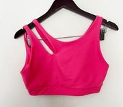 Becca Cut Out Asymmetrical Cut Out Sports Bra in Pink Size Large Athletic