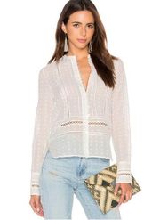 DEREK LAM 10 CROSBY Embroidered White Blouse size 8