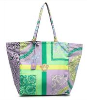 Versace Print-mix Nylon Tote Bag In Purple