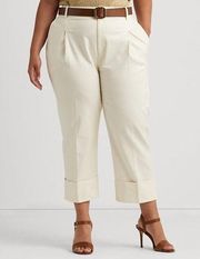 NWT Lauren Ralph Lauren Stretch Cotton Ankle Pant in Mascarpone Cream Size 16W