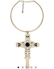 8 OTHER REASONS 8OR Revolve Statement Cross Necklace in Gold 80R 5” Gold Bold