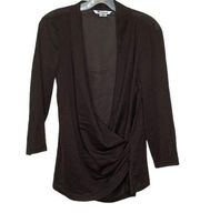 Nygard Collection Deep V Top Brown