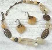 Sigrid Olsen natural stones necklace and earring set