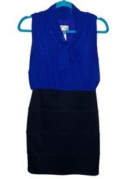 🎓 Sweet Storm Blue & Black Shift Dress