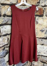 Mossimo Burgundy Skater Stretchy Dress Wm M