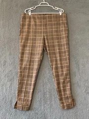 Zac & Rachel Womens Tan Brown Pull On Elastic Waist Ankle Pants Size XL