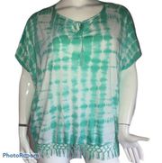 Chaps tie dye kimono fringed tee