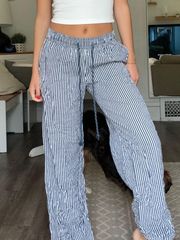 Blue Striped Pants