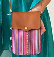 Cellphone crossbody striped bag