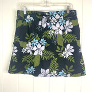 Speedo Black with Floral Swim Skort with Pockets SZ M