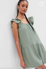 NWT GAP Sage Green Crinkle Mini Dress w/ Pockets