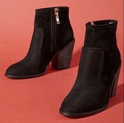 Anthropologie Ryan Perforated Suede Heeled Ankle Boots